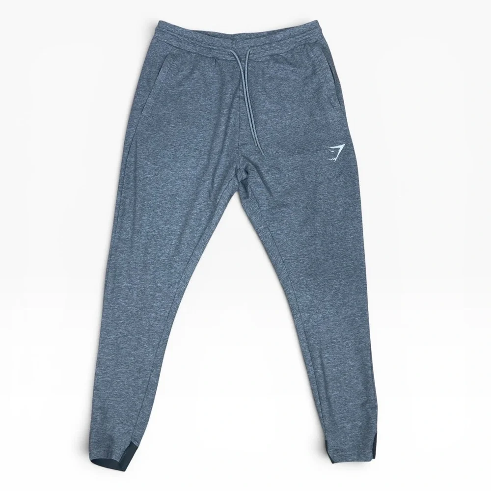 Gymshark Power Joggers Grey Medium Men's Gym Workout Cuffed Sweatpants Logo